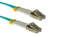 CablesAndKits LC-LC OM3 10 Gigabit Multimode Duplex 50/125 Fiber Optic Patch Cable, OFNR, 2 Meters, Aqua
