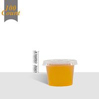 Primebaker Disposable Translucent Plastic Cups with Lids, 100 Count - 1 Ounce