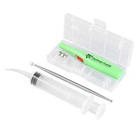 SUPVOX Portable Earwax Removal Stainless Steel Ear Spoon LED Ear Spoon and Syringe Set