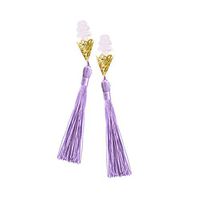 Breakfast at Tiffany's Lavender and Gold Tassel Earplugs