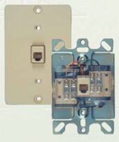 Allen Tel Products AT630AQB-6 Plastic Single Gang, 1 Port, 6 Position, 6 Conductor Wall Telephone Outlet Jack, Ash