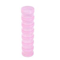 MOMOFULL Pill Organizer 7 Day Stacking Vitamin Holders Travel Pills Cases Container Box Pink Large Size