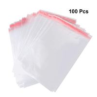 Toyvian 100pcs Clear Cookie Bags Flat Cello Cellophane Treat Bags Gift Candy Bag for Home Bakery Store