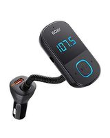 Anker Roav SmartCharge T1, Bluetooth FM Transmitter for Car, Audio Adapter and Receiver with Big LED Display, PowerIQ 2.0, Hands-Free Calling, and AUX Output, Compatible with Quick Charge 3.0 Devices