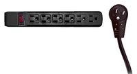 6 Outlet Surge Protector 15A 120V with Flat Rotating Plug 10ft Power Cord 3 Prong 6 Outlet Power Strip with 10 Feet Power Cable and 360 Degree Rotating Plug, Black CNE675909 (10 Pack)