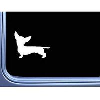 Chiweenie 5.5" Silhouette Dog Body Long Hound Hot Dog Wiener Love Diecut Vinyl Decal Sticker Car Laptop Wall MacBook (Choose Color)