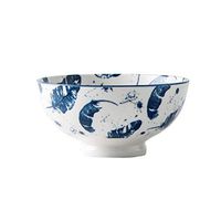 Bowl Bowls Dishware Blue and white porcelain bowl Household blue ink ceramic bowl of noodle soup salad instant noodle bowl [6 inches] for kitchen restaurant gifts Hotel tableware home noodles boiled f