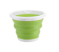XJS Folding Bucket, Portable Collapsible Bucket Water Basin Container for Hiking Camping Fishing Travelling Gardening Outdoor Use, Green (1.32 Gallon/5 L)