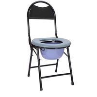 HYRL Folding Movable Commode Chair,Stainless Steel Toilet Seat Bath Chair Stool - Suitable for Pregnant Women Old Man and Disabled People