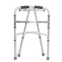 Standard Walkers Walker Elderly Walker Light Folding Walker Fracture Trolley Lower Limb Rehabilitation Trainer Disabled Four Feet Auxiliary Walker (Color : Silver, Size : 50cm)