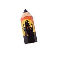 Amosfun 10pcs Halloween Candy Box Cartoon Pencil Shaped Gift Boxes Party Treat Gift Boxes Halloween Pencil Gift Boxes Favors (Orange)