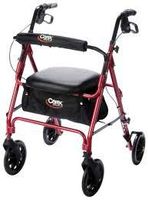 Carex Rolling Walker,Red, Weight Capacity 250 lbs