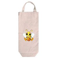 Bee With Honey Pot Animals Cotton Canvas Wine Bag Tote With Handles Wine Bag