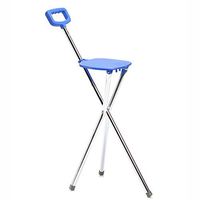 FISHD Walking Stick Chair Three-Legged Cane Seats Portable Handle Design Aluminum Alloy Steel Pipe Good Helper for The Elderly Traveling,Non-Slip Safety