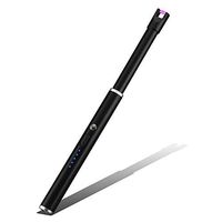 Candle Lighter USB Rechargeable Arc Lighter Windproof Electric Kitchen Lighter for Family Barbecue Ignition or Outdoors Camping Picnic (Black)