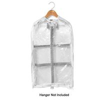 SHORT Garment Bag 18" x 27" with Gusset - White Gusset/Clear by Closet Trolley