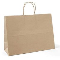 GSSUSA 16x6x12 Inches 50Pc Kraft Paper Bags with Handles Bulk Brown Paper Shopping Bags Grocery Bags Mechandise Retail Bags, 100% Recyclable Large Paper Gift Bags 100% Recyclable Paper