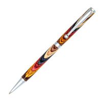 Slimline Twist Pen - Brushed Satin - Festival Color Grain