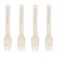 Dress My Cupcake Natural Wood Candy 100-Pack Buffet Forks DIY Kit, Our Wedding Day, Baby Blue