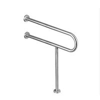 YSXZM Grab Bar, Stainless Steel Grab Rails Lengthen Wc Toilet Safety Wall-Mounted Anti-Slip with Leg Handle Bathroom Armrests Support (Color : Silver, Size : 602050CM)