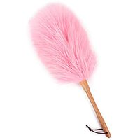 Wool Duster with Solid Wooden Handle,Flexible Head,Leather Hang Strap,Comfortable Grip Natural Feather Duster for Cleaning Screen,Funiture,Ceiling Fans,Blinds etc