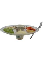 8 Oval Clear Plastic Party Plates one hand premium food Service plates