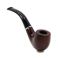 Mkxiaowei Wood Pipe Acrylic Natural Wood Smoking Traditional Old-Fashioned Pipe Smoke Tube
