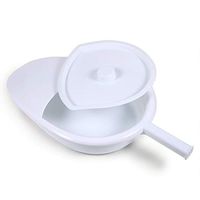 GHzzY Plastic Bedpan Smooth Countoured with Lid & Handle - Portable Bed Pans for Bedridden Patient for Men and Women(White)