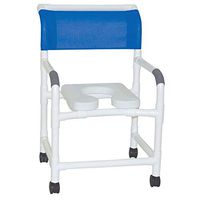 MJM International 122-3TW-SSDE Wide Shower Chair with Soft Seat, 375 oz Capacity, 40.5" Height x 26" Width x 27" Depth, Royal Blue/Forest Green/Mauve
