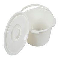 XIHAA Universal Replacement Plastic Commode Pail, With Lid, With Handle 12 Quart Durable And Sturdy, Easy To Clean