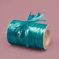 Krafty Klassics 1 Roll of Colored Pearlized Raffia Ribbon (1/4" x 100 Yds) (Turquoise)