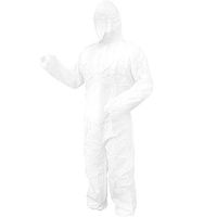 BeesClover Disposable Bootie and Hood Coverall Suit Dustproof Breathable SMS Non-Woven Isolation Garment 175cm for Isolate Germs