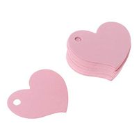 Because0f 50 Pcs Kraft Paper Tags, Heart Shape Blank Label Tags Plant Labels Wedding Craft Hang Tags Gift Wrap (Pink)