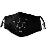 Caffeine Molecule, Chemistry PM2.5 Mask, Equipped With Two Replaceable Protective 5-layer Activated Carbon Filters, M-shaped Nose Clip Mask
