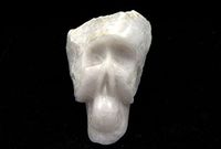 White Quartz Large Raw and Polished Skull 1.4 Kilo