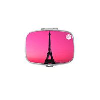 Udoosun Paris Night Eiffel Tower Custom Personlized Rectangular Tablet Medicine Pocket Purse Travel Pill Vitamin Decorative Box Case Holder