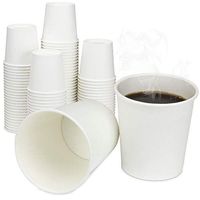 [200 Pack] 4 Oz Disposable White Paper Cups - On the Go Hot and Cold Beverage All-Purpose Sampling Portion Cup for Coffee, Espresso, Cortado, Water, Tea and Juice, Food Grade Safe