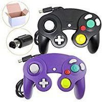 Poulep NGC Wired Controller for Wii Gamecube (Black + Purple)
