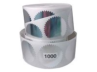 Silver Legal Embossing Labels, Metallic Foil Stickers, 2" Starburst Serrated Edge Seals, (Awards, Crafts, Envelopes, Notary Embossing) ROLL of 1000