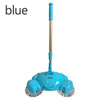 SBQF Automatic Hand Push Sweeper Broom Without Electricity Magic Lazy Household Cleaning Broom Dustpan Combination Package (Color : Blue)