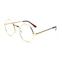 Dressffe 2018 Fashion Unisex Classic Metal Frame Mirror Rounded Glasses (D)