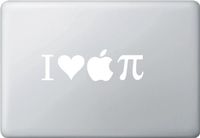 Yadda-Yadda Design Co. I Heart Apple PI - Vinyl Laptop or MacBook Decal (White)