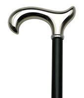 Derby Cane, Lady's Black with A Chrome-Plated Handle. Very Classy Indeed! Perfect for The Style Maven.