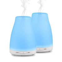EcoGecko 2 Diffuser Units, Aromatherapy Essential Oil Diffuser, Aroma Oil Diffuser with Color Changing LED Lights