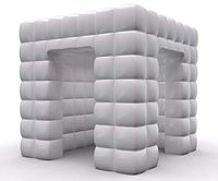 Inflatable Portable Photo Booth-DIY Selfie Photo Booth Tent Enclosure with 17 Colors LED Changing Lights and Inner Air Blower for Christmas Day, New Year,Parties,Promotions Advertising (2 Doors)