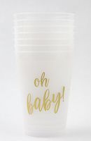 Frost Flex Oh Baby Reusable Cups - 12 oz - Pink, Blue or Gold (Gold)