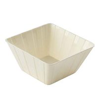 BalsaCircle 48 pcs 7 oz Ivory Striped Plastic Bowls - Disposable Wedding Party Catering Tableware