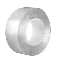 Clear Double-Sided Tape Traceless Washable Adhesive Tape Nano Technology Reuse Double Sides Self Sticky Wall Fabric Tape for Wood Templates, Furniture, Leather, Curtains and Craft (9.84ft)