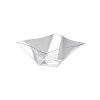 Party Essentials N341221 Twisted Square Serving Bowls, 41-ounce, Clear (Case of 12)