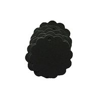 HugeDE 200 Pcs Scalloped Round Kraft Paper Gift Tags Crafts Hang Tags Label Tags Price Tags Black